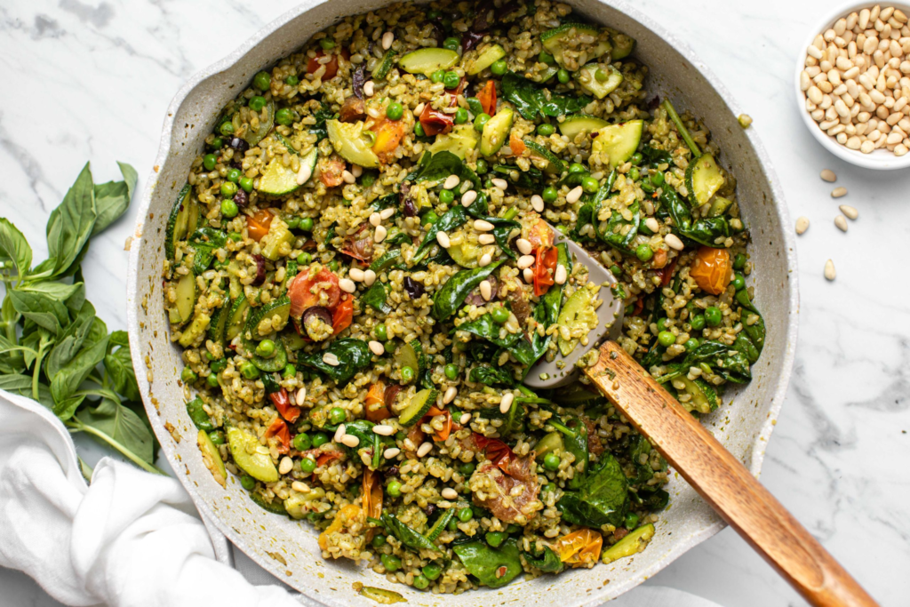 PESTO FRIED RICE WITH VEGETABLES