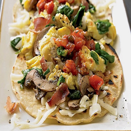 Breakfast Tacos With Bacon & Spinach